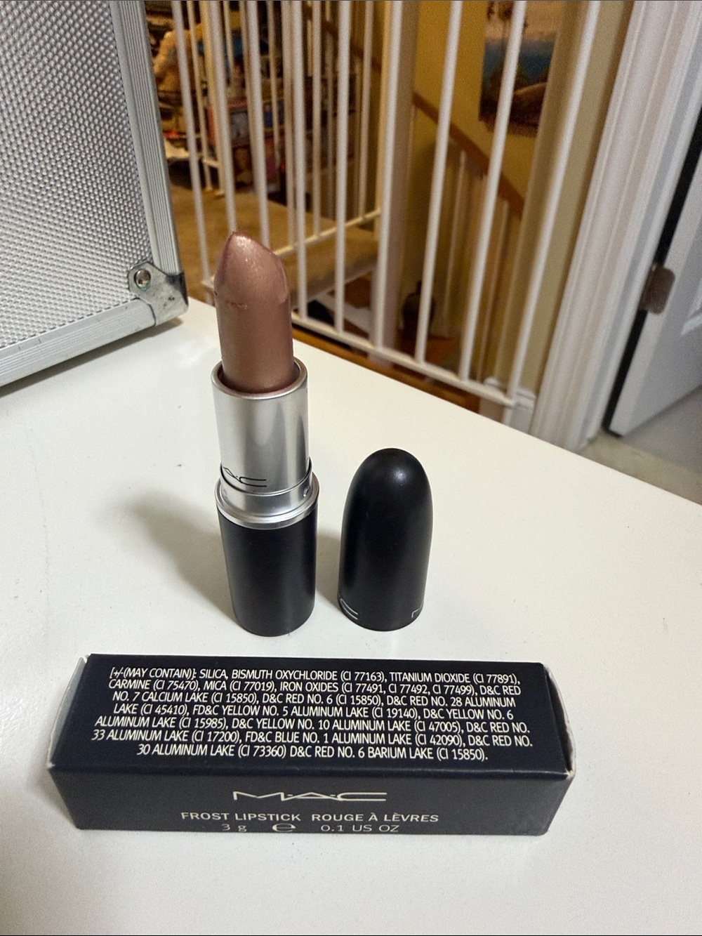 MAC Cosmetics Frost Lipstick - Shimmery Nude Beige color is Frenzy